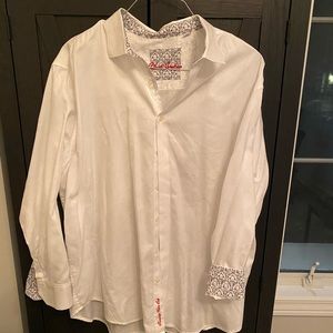 Robert Graham White Tonal Sport Shirt - 3XL Big